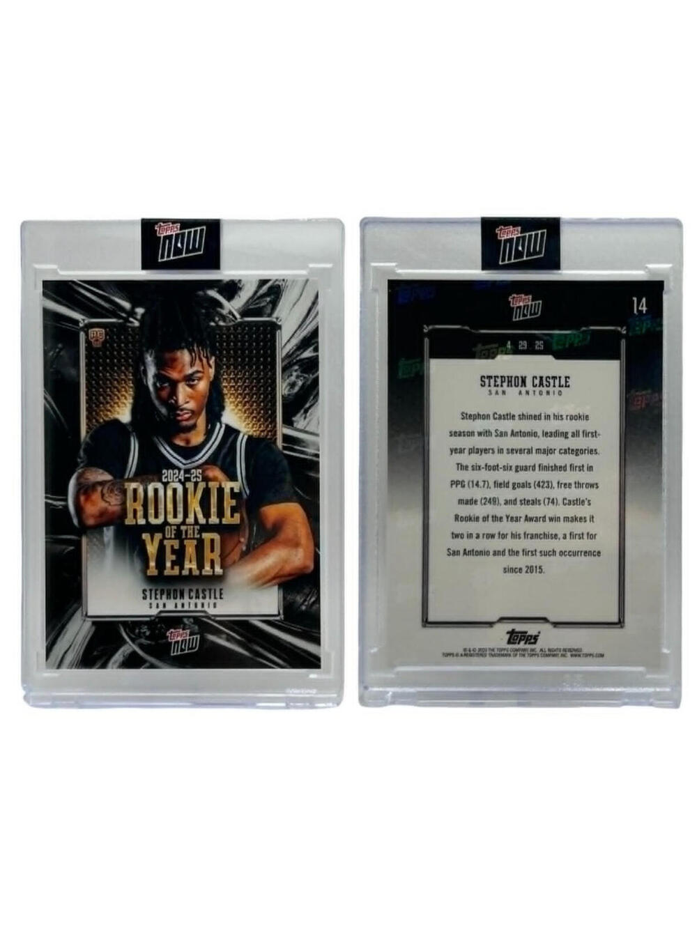 2025 Topps Now NBA#14 Stephon Castle Rookie Of The Year Spurs (RC)